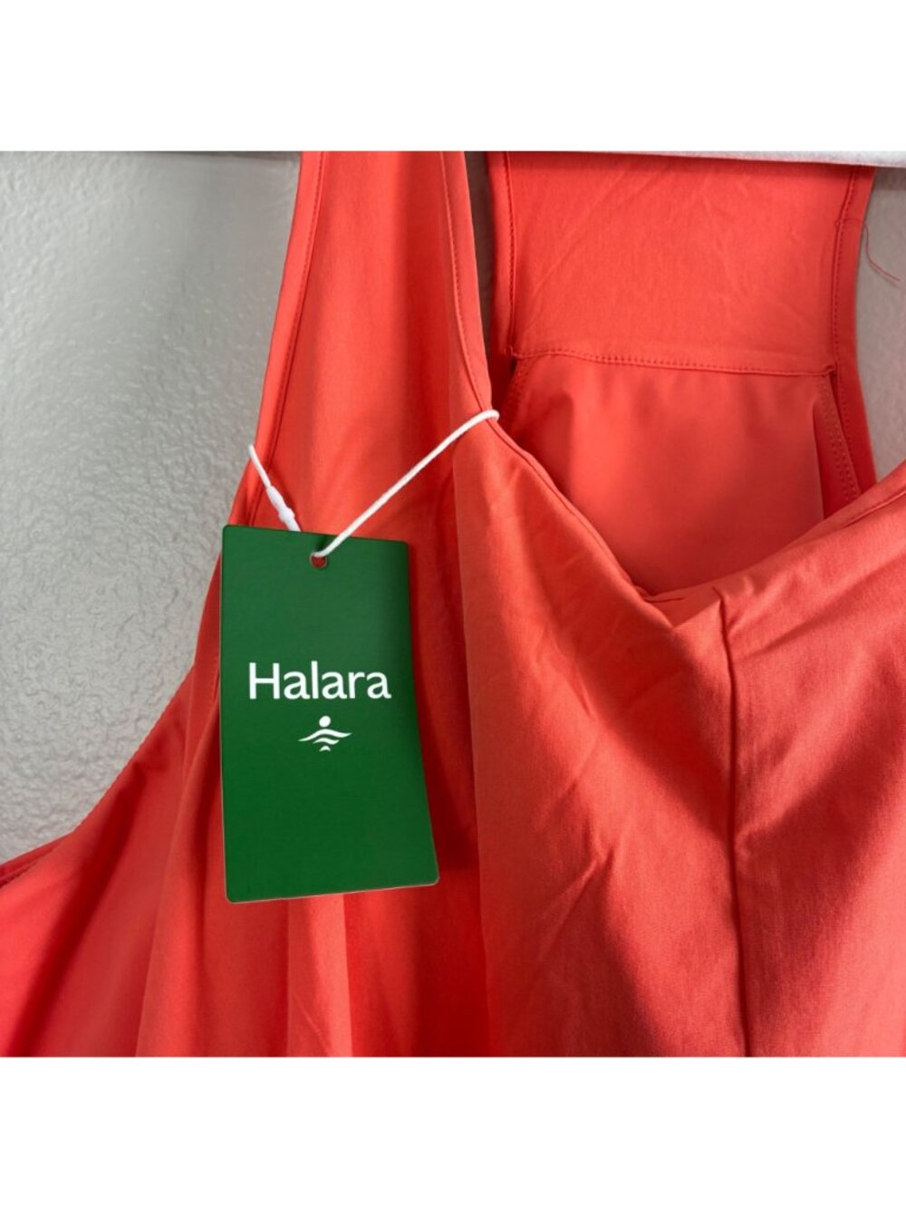 NEW Halara Racerback Tank Dress Coral Red Sz 3X Flowy Midi Resort - Picture 2 of 8